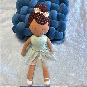 Adorable Doll with Mint Dress and Bow